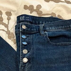 GAP High Rise Button-Fly Wide Leg Jeans